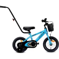 Sun baby Kinderfahrrad Verdant Rowan 12 Zoll mit Schieber und Stützrädern, V-Brake und Rücktrittbremse, blau