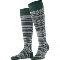 Falke Microblock Herren Kniestrümpfe, 39-40, Grün, Streifen, Baumwolle