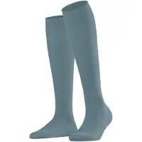Falke Cotton Touch Damen Kniestrümpfe, 35-38, Blau, Uni, Baumwolle