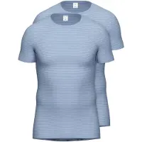 Ammann Unterhemd "2er Pack T-Shirt Unterhemd Day Classic", Herren, Gr. 6, N-Gr, blau (hellblau), Obermaterial: 75% Baumwolle CO. 25% Polyester PES., Unterhemden Unterhemd