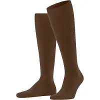 Falke Airport Herren Kniestrümpfe, 45-46, Braun, Uni, Schurwolle