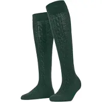 Falke Declivity Damen Kniestrümpfe, 39-42, Grün, Geometrisch,AnderesMuster, Schurwolle