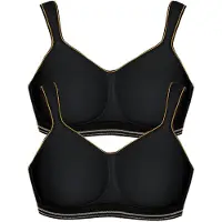 Viania Sport-BH "2er Pack Sport BH intense", Damen, Gr. 95, Cup D, schwarz (schwarz schwarz), Obermaterial: 89% Polyester PES. 6% Elasthan EL. 5% Polyamid PA., BHs Sport-BH
