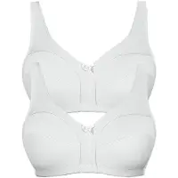 Viania Soft-BH "2er Pack Baumwoll Soft BH Basic", Damen, Gr. 85, Cup B, weiß (weiß weiß), Obermaterial: 100% Baumwolle CO., BHs Soft-BH