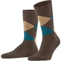 Falke Sensitive Argyle Herren Socken, 39-42, Braun, Argyle,Mehrfarbig,Geometrisch, Baumwolle