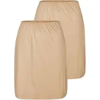 Nina von c. Unterrock NINA VON C. "2er Pack Halbrock Länge 50 cm Elegance", Damen, Gr. 44, braun (caramel), Obermaterial: 81% Viskose CV. 19% Polyester PES., Röcke Unterrock
