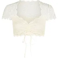 Nina von c. Dirndlbluse kurzarm in champagner | Gr.: 32