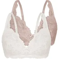 Sassa Soft-BH "2er Pack Soft-BH Classic Lace", Damen, Gr. 80, Cup C, bunt (weiß, nude), Obermaterial: 90% Polyamid PA. 10% Elasthan EL., BHs Soft-BH