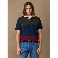 Hackett London für Herren. HM5700019 Polo Rugby Patch mehrfarbig (S), Lässig, Baumwolle, Kurzarm, Marine