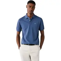 Hackett London für Herren. HM5600234 Slim Fit Poloshirt mit Logo, blau (M), Lässig, Baumwolle, Kurzarm