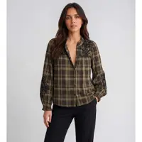 Ba&sh für Damen. 1H26KAEL Kaela Hemd in Khaki (38), Lässig, Grün, Baumwolle, Langarm