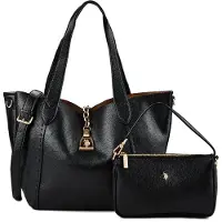 U.S. POLO ASSN. Schultertasche Shopper Helcho Shopping Bag Black schwarz