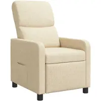 Syfax Liegesessel Creme Stoff, Massagefunktion, verstellbar, inkl. Fernbedienung, USB, 110 kg, 66x95x100 cm