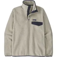 Patagonia Herren Lightweight Synch Snap-T Pullover Oatmeal Heather w/New Navy L