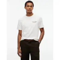 Tommy Hilfiger T-Shirt "BACK TEXT SEASONAL GRAPHIC", Herren, Gr. XXL, weiß (ivory petal), Jersey, Obermaterial: 100% Baumwolle, regular fit normal, Rundhals, Shirts T-Shirt, Jersey, normale Passform