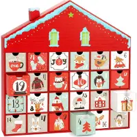 Ed Brubaker Adventskalender zum Befüllen - Weihnachtshaus - DIY Weihnachtskalender mit 24 Türchen für Gutscheine, Süßigkeiten - 40,5 cm groß - Pappe