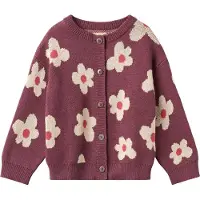 Wheat - Kid's Jacquard Cardigan Alvilda - Cardigan Gr 110 lila