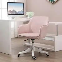 Sweiko Bürostuhl mit Massagefunktion Ergonomischer Chefsessel Höhenverstellbar 360° Drehbar Computerstuhl, Samtoptik, Rosa