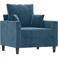 Markenlos Blauer Sessel mit 60 cm Breite, Samtbezug und Metallgestell im modernen Design für Wohnzimmer, Schlafzimmer und Büro