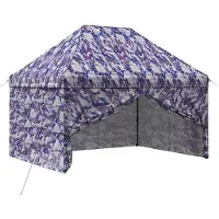 vidaXL Pop-up Pavillon mit 4 Seitenwänden 2,9 x 4,3 m Blaue Camouflage