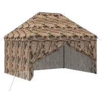 Syfax Pop-up Pavillon mit 4 Seitenwänden 3 x 4,5 m Wald-Tarnfarbe