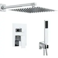 vidaXL Verborgenes Duschsystem (Quadrat) Silber Edelstahl 201