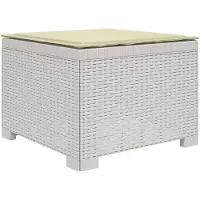 vidaXL 1-Sitzer Garten-Sofa mit Kissen Rattan-Look PP Weiß
