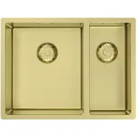 Pure.Sink Küchenspüle 34+18 cm PVD Gold große Schale links PEX341840-60