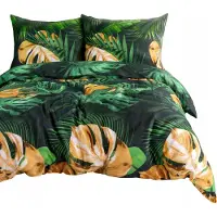 Darymex Baumwollsatin Bettwäsche 160x200 Blätter Monstera