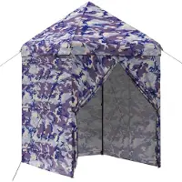 Syfax Pop-up Pavillon mit 4 Seitenwänden 2 x 2 m Blaue Camouflage