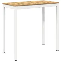 Syfax Gartenbar-Tisch Weiß 108,5 x 55 x 105 cm Massivholz Akazie