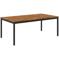 Syfax Gartentisch Natürlich und Schwarz 196 x 100,5 x 75 cm