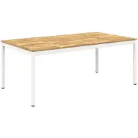 vidaXL Gartentisch Weiß 196 x 100,5 x 75 cm Massivholz Akazie