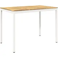 vidaXL Gartenbar-Tisch Weiß 147 x 88,5 x 105 cm Massivholz Akazie