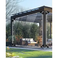 Merkloos Omgoods - Transparente Schutzfolie, 100% transparent - Wasserdichte Abdeckfolie - 1x2 Meter - Verstärkte Kanten - 420 g/m² - Langlebiges Material - Windschutz