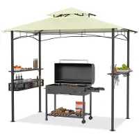 Sonstiges Grillpavillon Outdoor 245 x 153 x 250 cm Wasserdicht mit Rauchabzug UV-Schutz Beige