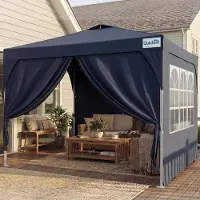 Quictent Faltpavillon 3x3m wasserdicht mit Seitenwänden UV-Schutz 50+ Stahlrahmen Blau