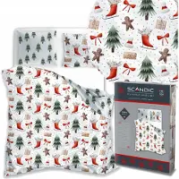Faro Bettwäsche Set 2tlg 140x200cm – Baumwolle Weihnachtsbettwäsche (Scandic 078) – Motiv Lebkuchen