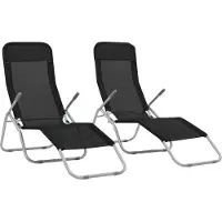 Syfax Klappliegen 2 Stk. Textilene Schwarz