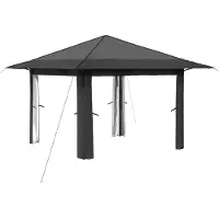 vidaXL Gazebo ohne Seitenwand 3,3 x 3,3 m Hellgrau und Anthrazit