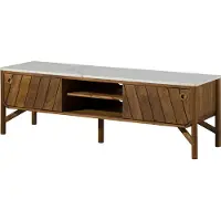 MASSIVMOEBEL24.DE MASSIVMOEBEL24 TV-Board Mango 160x45x50 braun geölt / echter Marmor LOS ANGELES #01