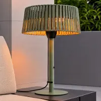 LUCANDE Tisch-Heizstrahler Pyravo, grün, Alu, 70 cm, IP44