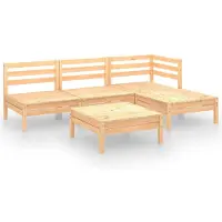 Syfax 5-tlg. Garten-Lounge-Set Massivholz Kiefer
