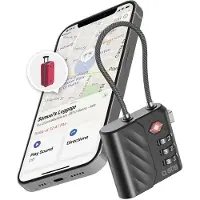 SBS TSA-Schloss Mit Tracker Und Doppelter Kompatibilität Für Apple Find My Und Google Find Hub, Ideal Für Koffer