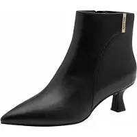 Marco Tozzi Stiefelette , Damen, Gr. 41, grau (schwarz), Lederimitat, leicht glänzend, Schuhe Stiefelette, Businessschuh, Abendschuh mit unterstelltem Trichterabsatz