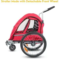 Fluid Kinder Fahrradanhänger faltbar 2-in-1 Buggy Fahrrad Transportanhänger Rot Schwarz