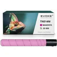 Evoke Toner-Kompatibilkartusche für den Drucker Konica Minolta TN-514M A9E8350, Magenta, 26.000 Seiten, kompatibel mit Bizhub C458, C558 und C658