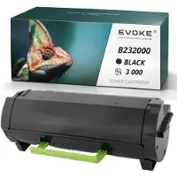 Evoke Kompatible Tonerkartusche für den Lexmark-Drucker B232000 B2338 / B2300A0, Schwarz, 3000 Seiten, kompatibel mit B2338dw, B2442dw, B2546dw, B2650dw, MB2338ad