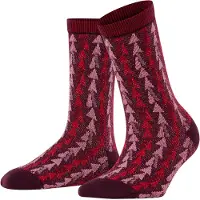 Falke Pinewood Damen Socken, 35-38, Rot, Motiv,AnderesMuster, Schurwolle