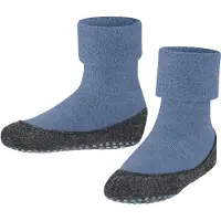 Falke Cosyshoe Minis Kinder Hausschuhe, 27-28, Blau, Uni, Schurwolle